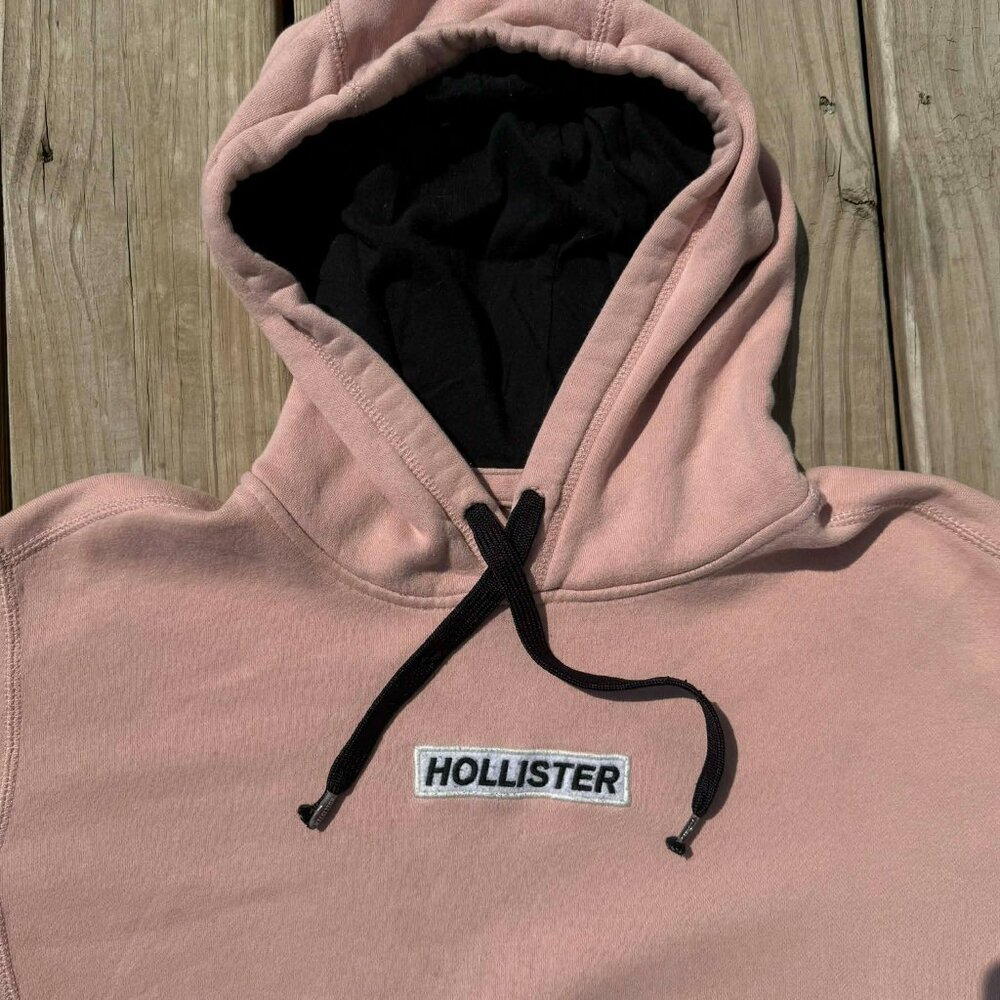 Hollister Hoodie XS Blush Pink Clean Girl Coquette Y2K Athleisure 3242